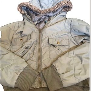Rosie jacket with hood distressed